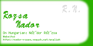 rozsa nador business card